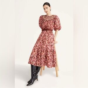 Merlette Andersson Floral-Print Woven Midi Dress